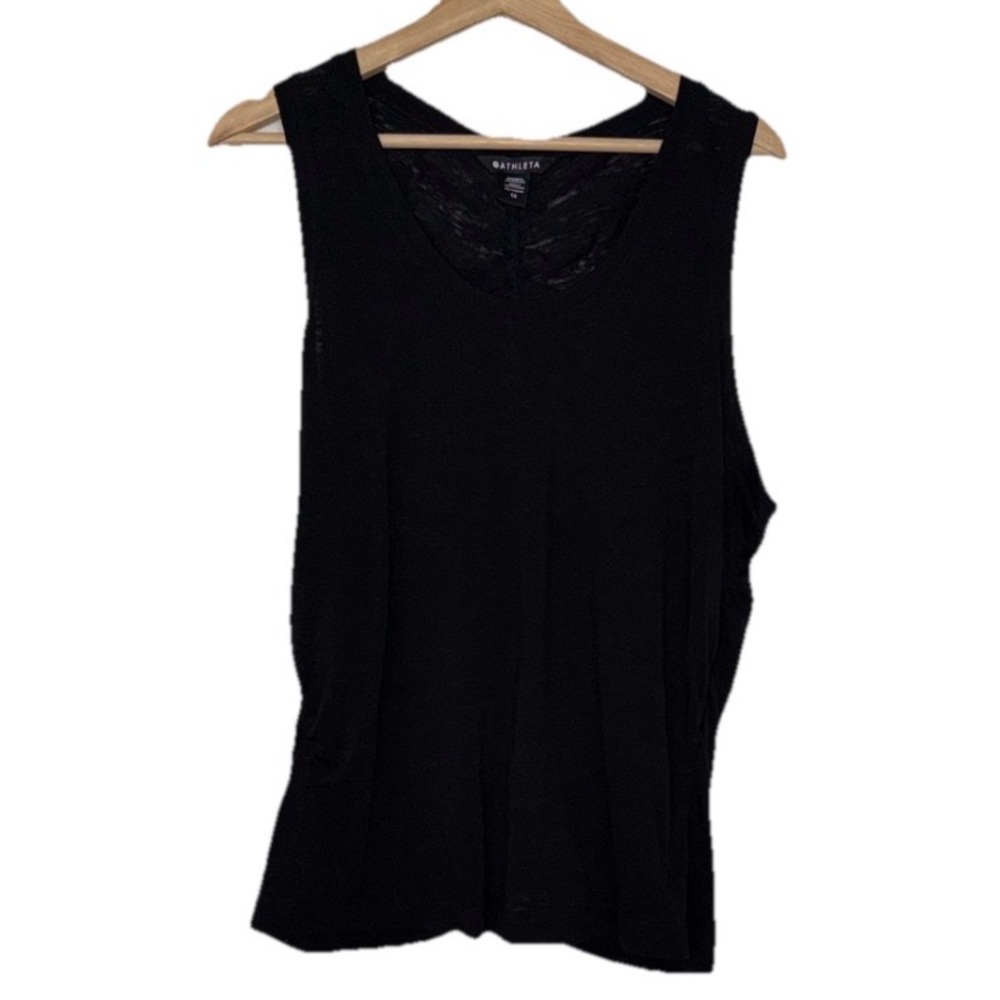 Athleta Black Ruched Activewear Tank Top Sz. 1X